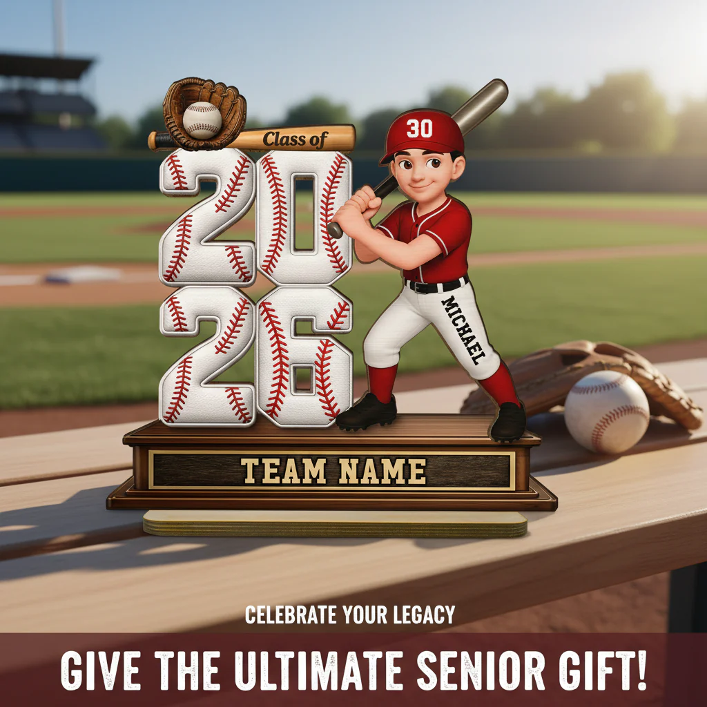 Baseball Senior Class Of 2026 2027 - Personalized 2-Layered Wooden Plaque - Graduation Gift For Son, Daughter, Graduates - Image 4