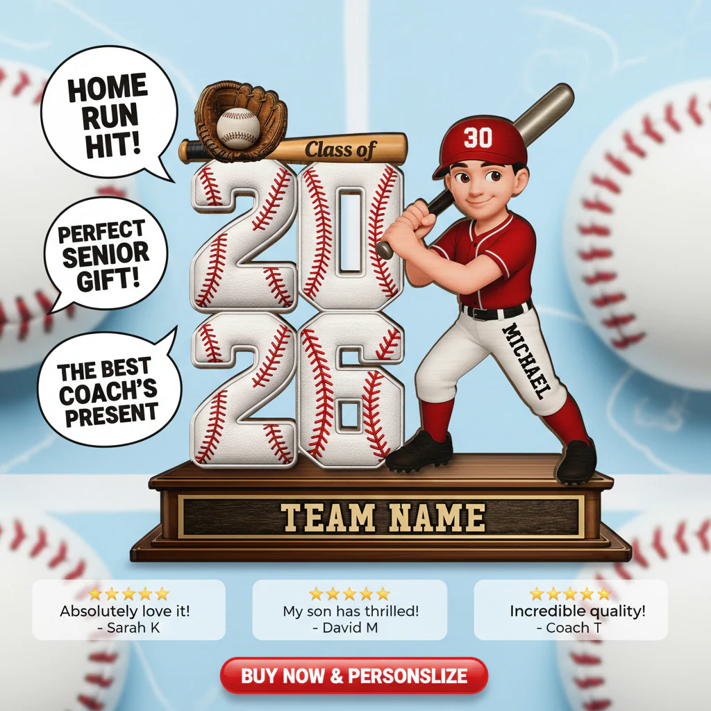 Baseball Senior Class Of 2026 2027 - Personalized 2-Layered Wooden Plaque - Graduation Gift For Son, Daughter, Graduates - Image 5
