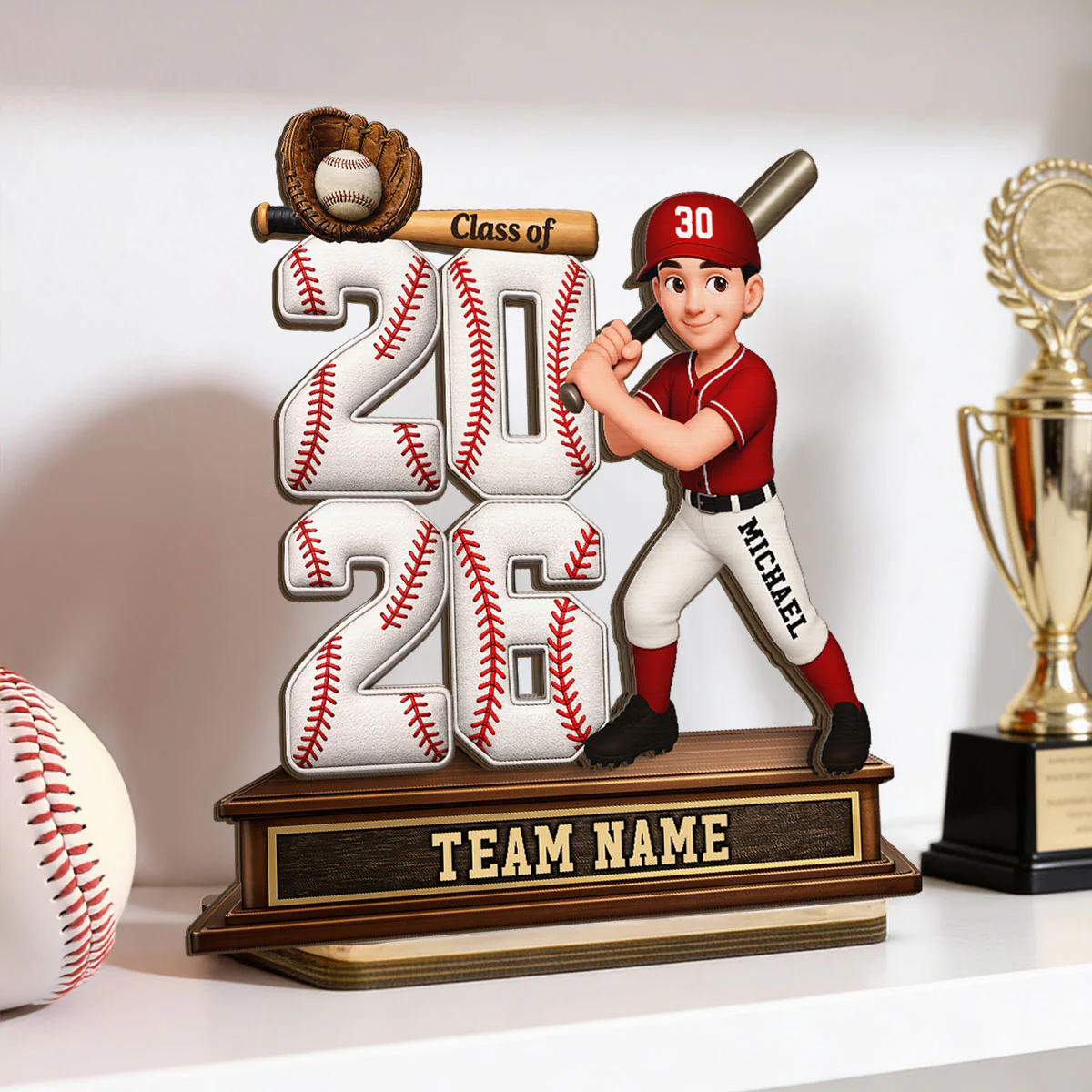 Baseball Senior Class Of 2026 2027 - Personalized 2-Layered Wooden Plaque - Graduation Gift For Son, Daughter, Graduates - Image 7