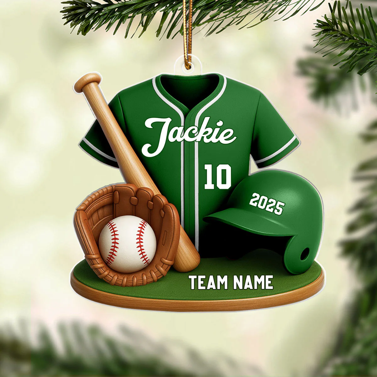 Baseball Custom Jersey 3D Effect - Personalized Acrylic Ornament - Christmas Gift for Son, Daughter, Grandkids - Image 5