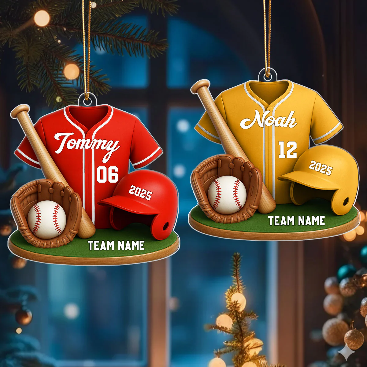 Baseball Custom Jersey 3D Effect - Personalized Acrylic Ornament - Christmas Gift for Son, Daughter, Grandkids - Image 6