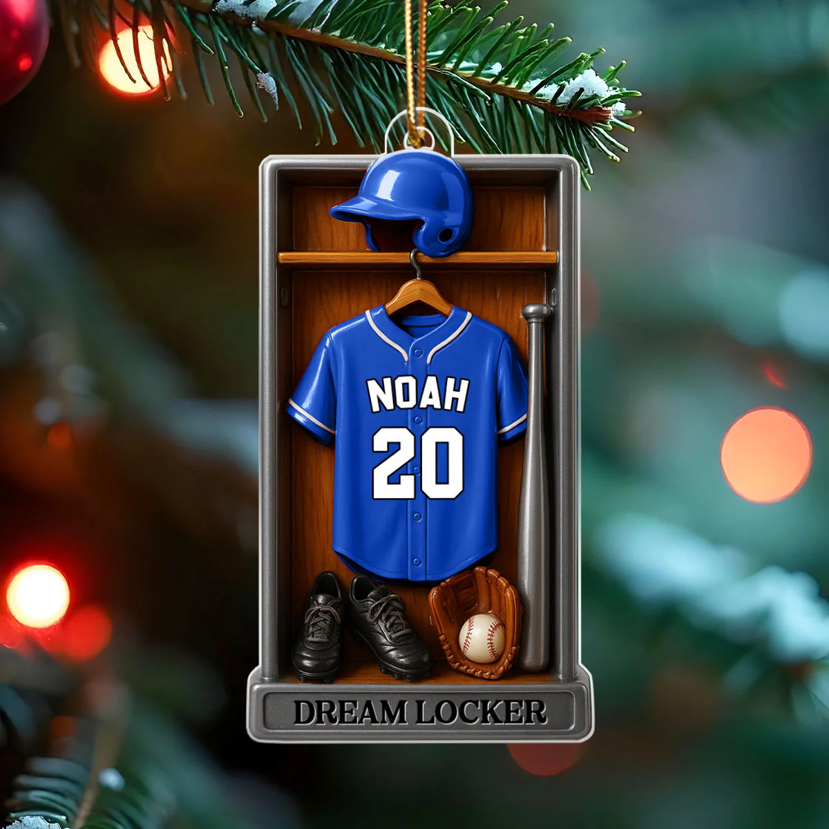 Baseball Softball Jersey Dream Locker - Personalized Acrylic Ornament - Christmas Gift for Sons, Grandsons, Boyfriends - Image 3