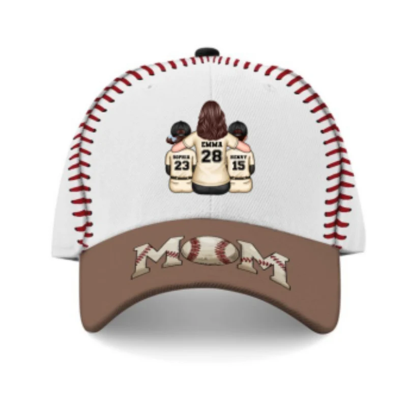 Baseball, Softball Mom And Kids Personalized Cap, Gift - Image 10
