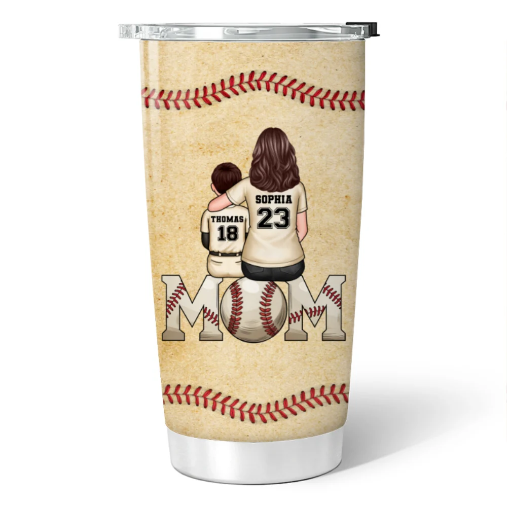 Baseball, Softball Mom And Kids Personalized Tumbler, Gift for Mom, Gift for Wife - Image 10
