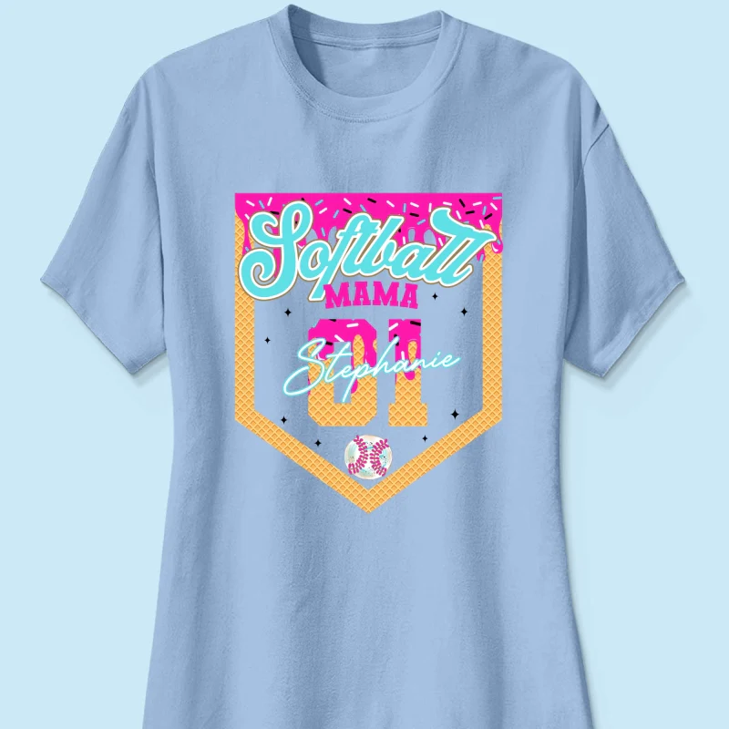 Baseball Softball Mom Ice Cream Drip Personalized Shirt, Gift for Moms - Image 14