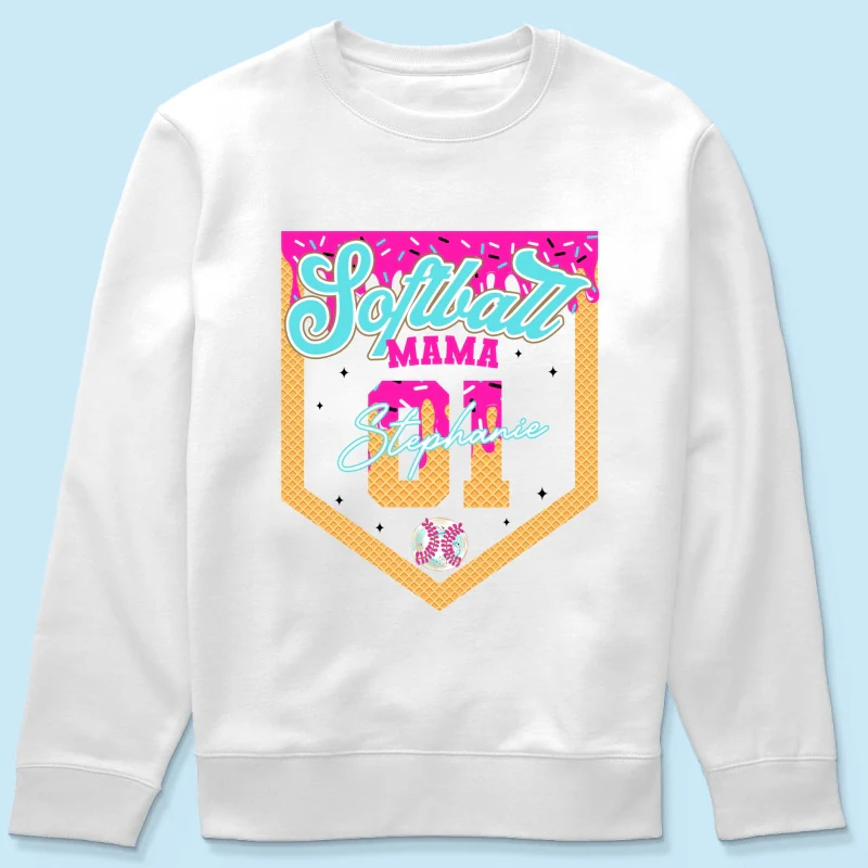 Baseball Softball Mom Ice Cream Drip Personalized Shirt, Gift for Moms - Image 19