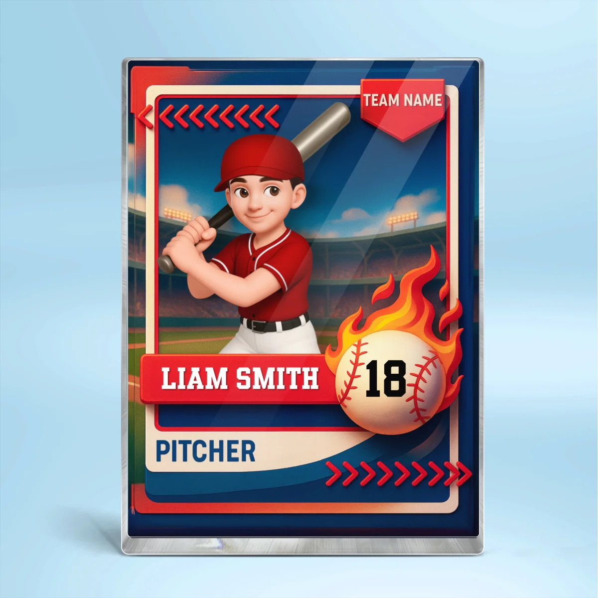 Baseball Trading Card - Personalized Acrylic Block Plaque - Christmas Gift for Son, Daughter, Grandkid - Image 10
