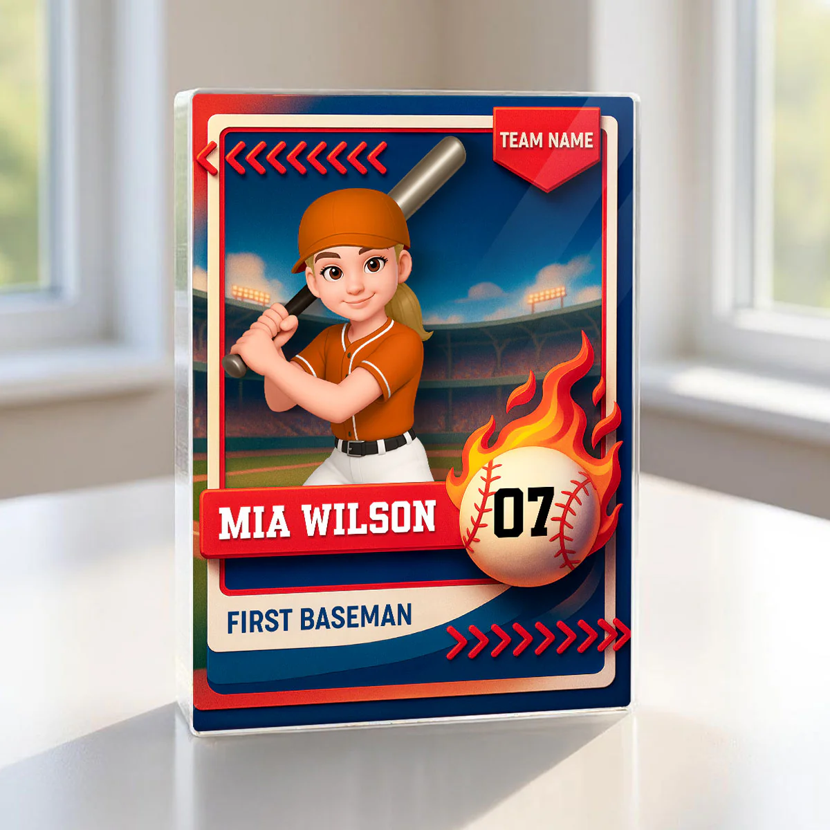 Baseball Trading Card - Personalized Acrylic Block Plaque - Christmas Gift for Son, Daughter, Grandkid - Image 5