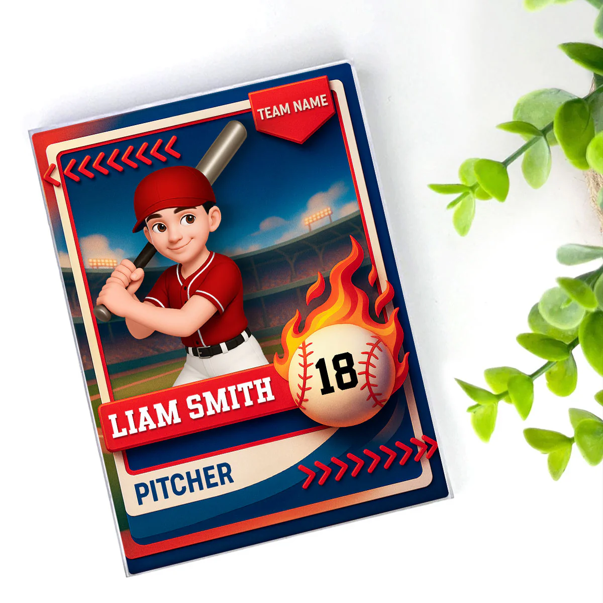 Baseball Trading Card - Personalized Acrylic Block Plaque - Christmas Gift for Son, Daughter, Grandkid - Image 6