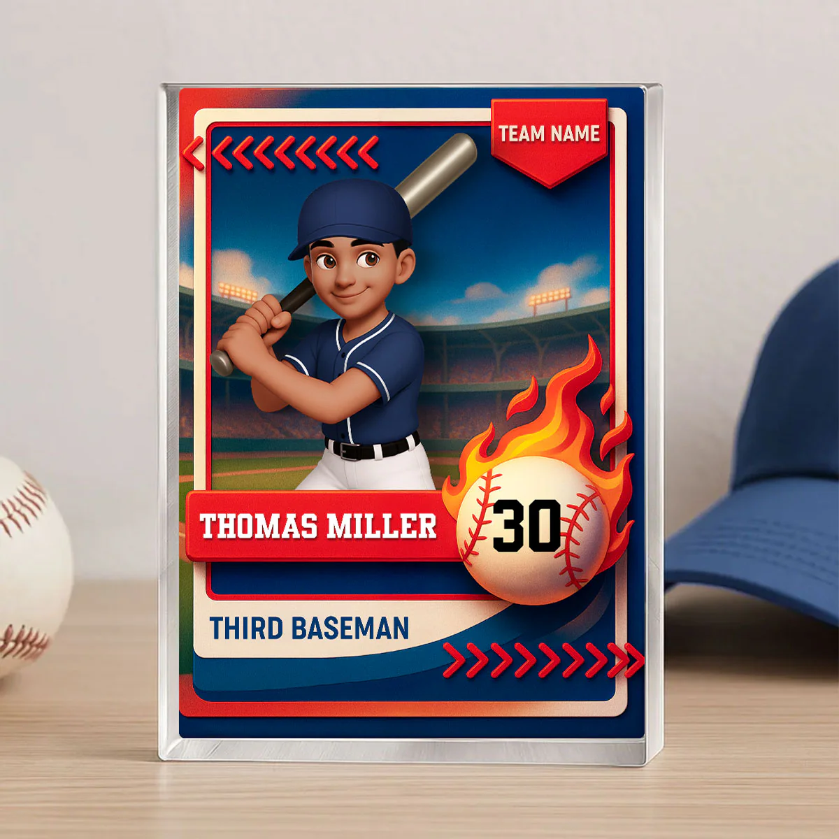 Baseball Trading Card - Personalized Acrylic Block Plaque - Christmas Gift for Son, Daughter, Grandkid - Image 7
