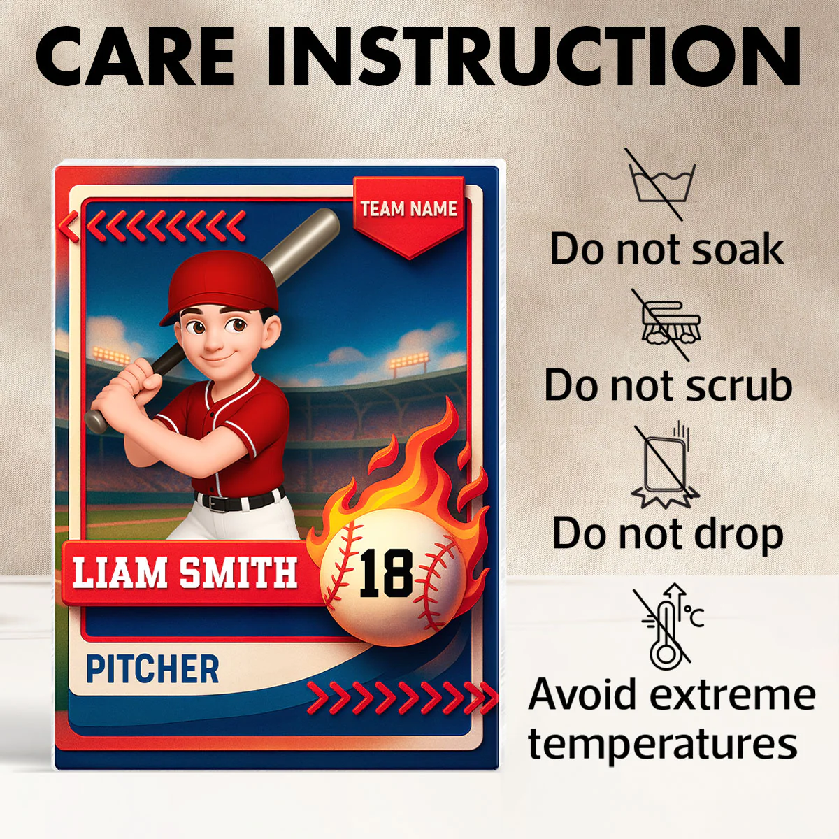 Baseball Trading Card - Personalized Acrylic Block Plaque - Christmas Gift for Son, Daughter, Grandkid - Image 9