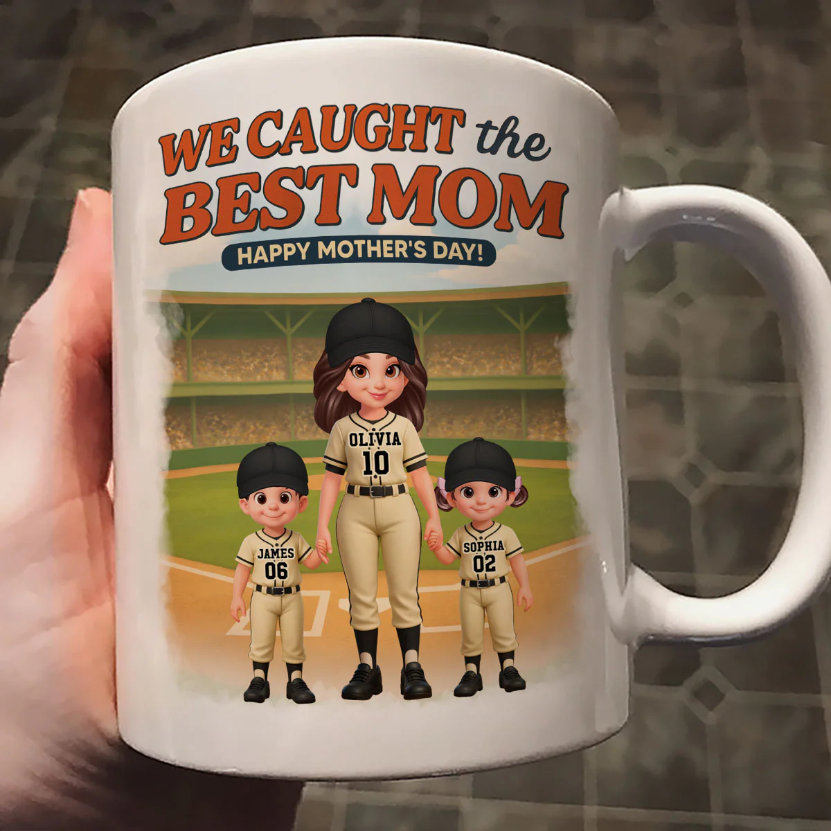 Baseball We Caught The Best Mom - Personalized Mug - Mother's Day Gift For Baseball Mom - Image 8