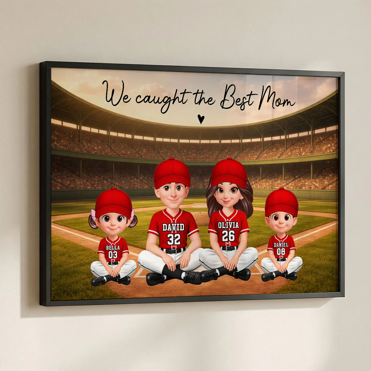Baseball We Caught The Best Mom - Personalized Poster - Mother's Day Gift For Baseball Mom, Wife