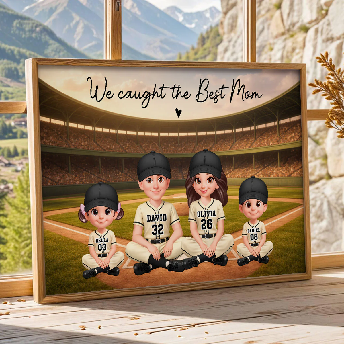 Baseball We Caught The Best Mom - Personalized Poster - Mother's Day Gift For Baseball Mom, Wife - Image 6