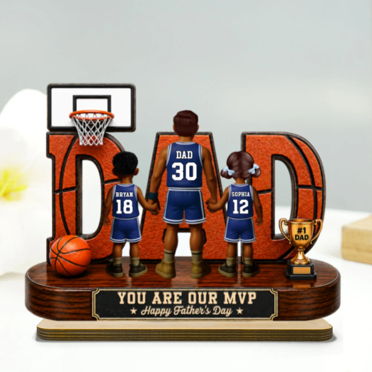 [UP TO 38% OFF] Basketball Dad Legend You Are Our MVP - Personalized 2-Layered Wooden Plaque - Unique  Gift For Dad, Husband, Basketball Fans - Image 9