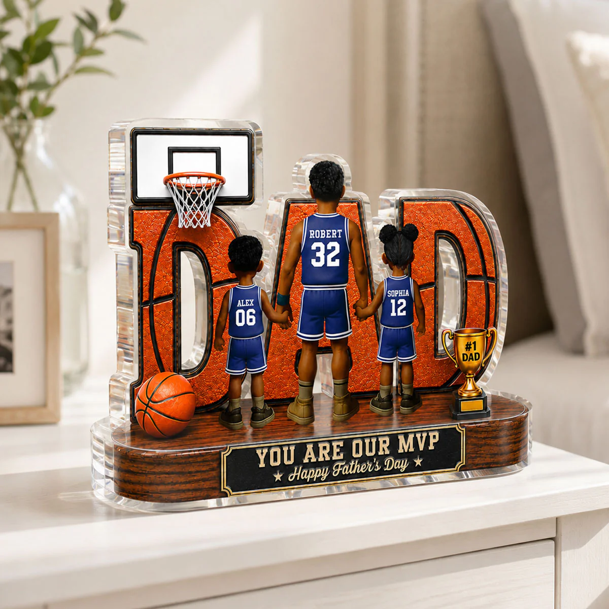 Basketball Dad Legend You Are Our MVP - Personalized Acrylic Block Plaque - Gift For Dad, Husband, Basketball Fans - Image 10