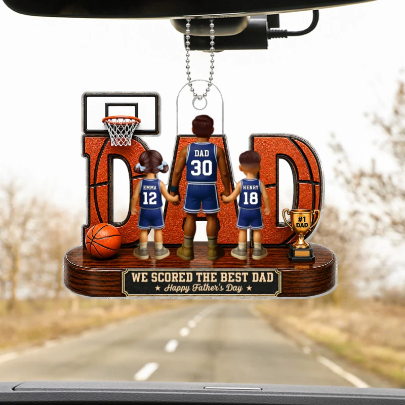 Basketball Dad Legend You Are Our MVP - Personalized Acrylic Car Hanger - Father's Day Gift For Dad, Husband, Basketball Fans - Image 12