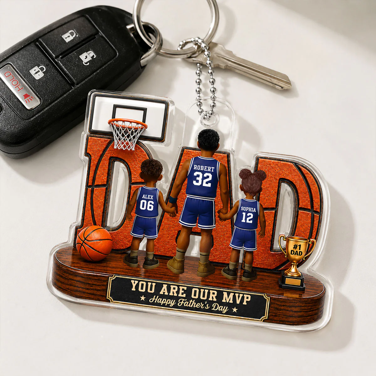 Basketball Dad Legend You Are Our MVP - Personalized Acrylic Car Hanger - Father's Day Gift For Dad, Husband, Basketball Fans - Image 4
