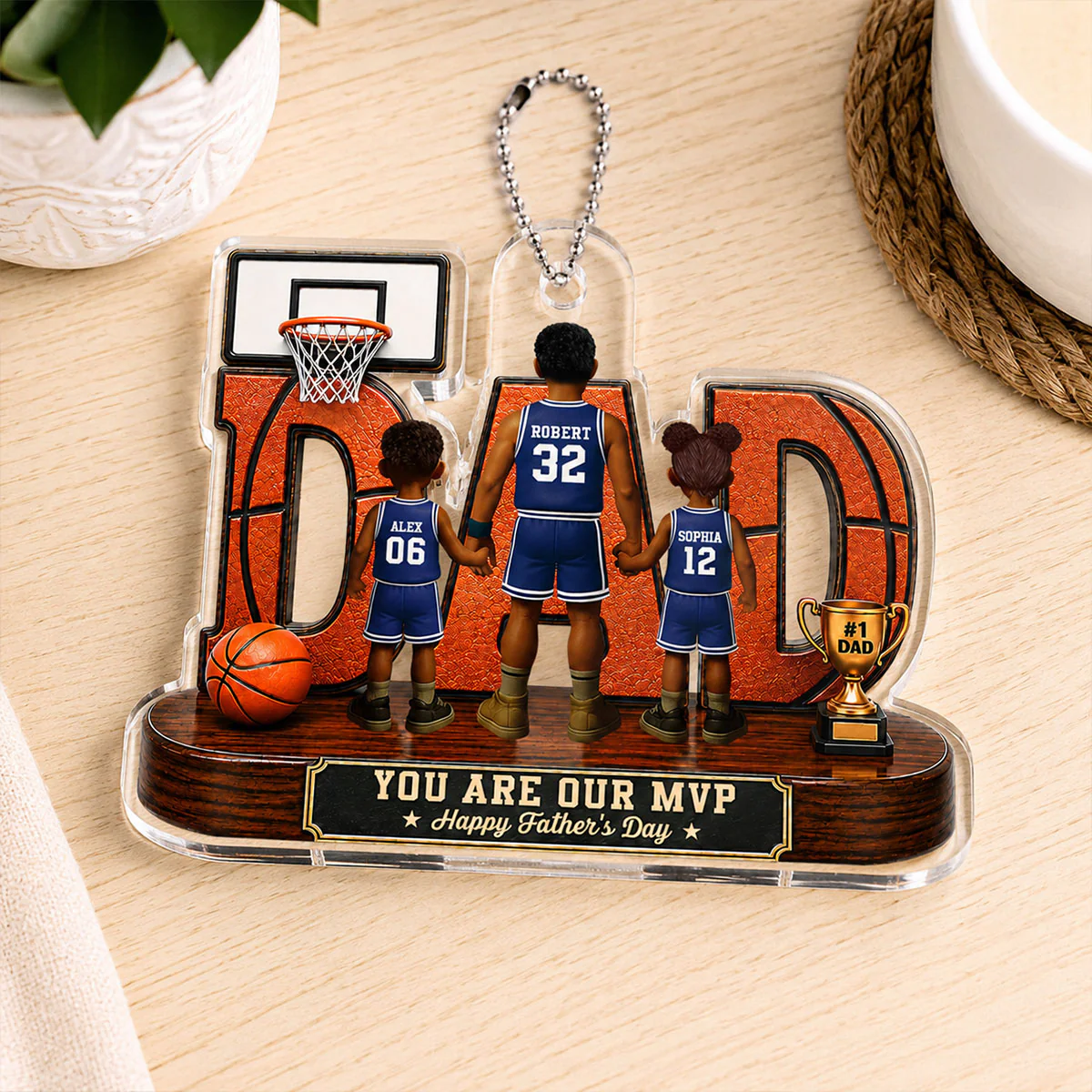 Basketball Dad Legend You Are Our MVP - Personalized Acrylic Car Hanger - Father's Day Gift For Dad, Husband, Basketball Fans - Image 9