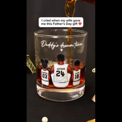 Basketball Dream Team Personalized Wine Glass Thoughtful Gift for Dad and Home Decor - Image 2