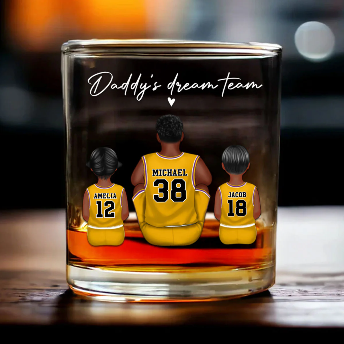 Basketball Dream Team Personalized Wine Glass Thoughtful Gift for Dad and Home Decor - Image 3