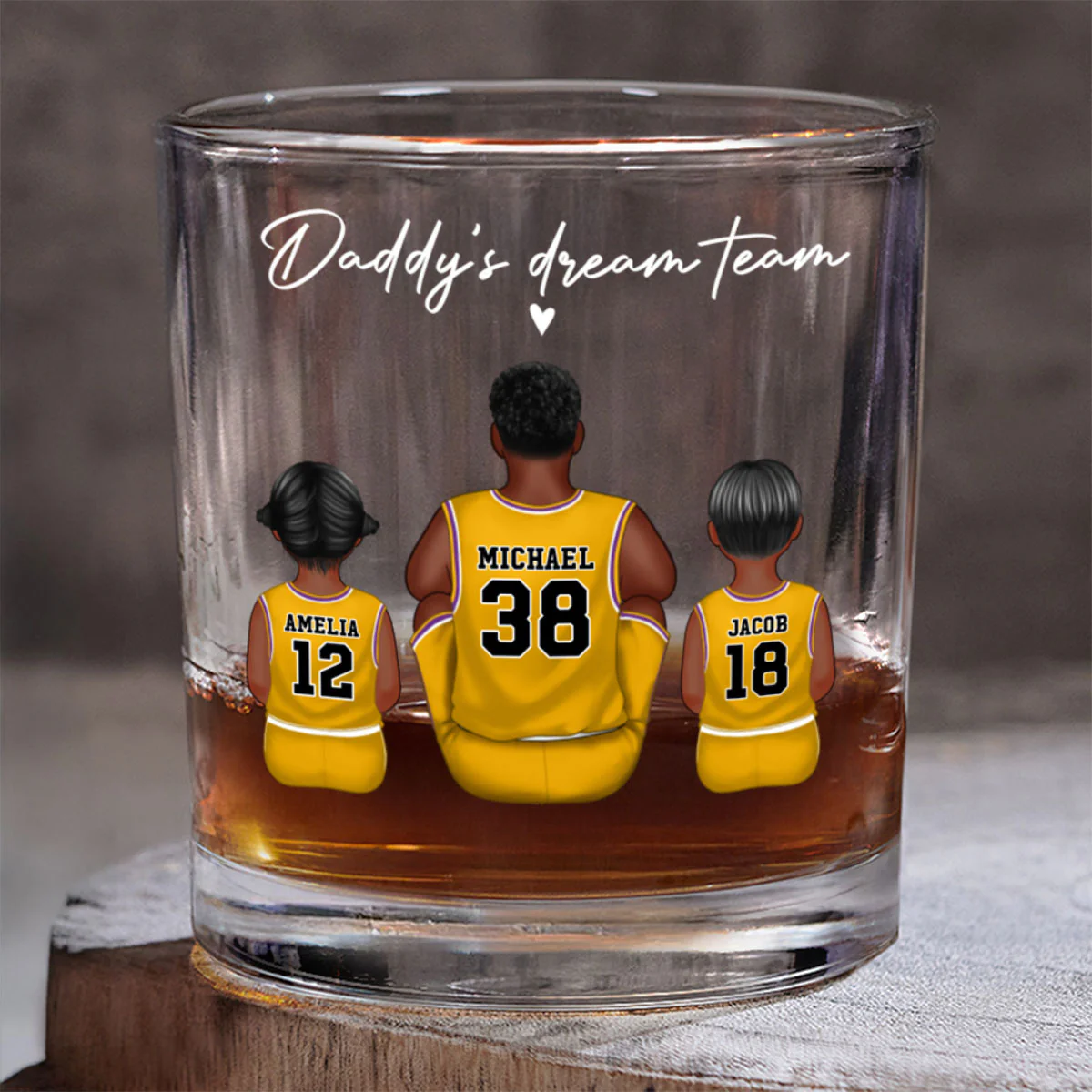 Basketball Dream Team Personalized Wine Glass Thoughtful Gift for Dad and Home Decor - Image 5