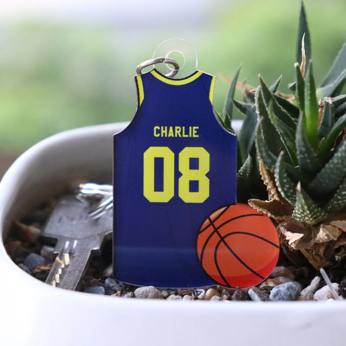 Basketball Jersey Gift For Son, Husband, Him Personalized Acrylic Keychain - Image 5