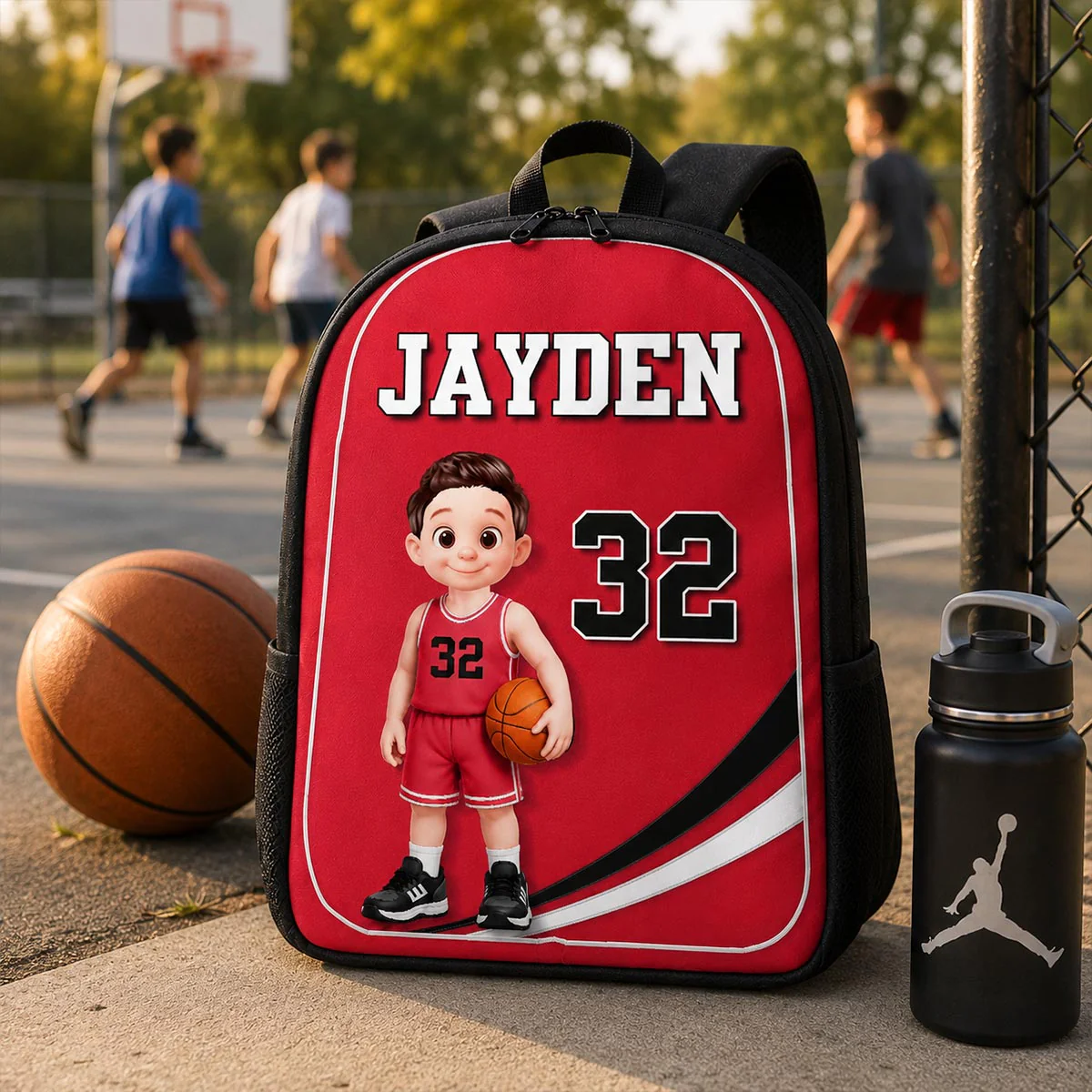Basketball Kid 2D Flat - Personalized Backpack - Back To School Gift - Image 3