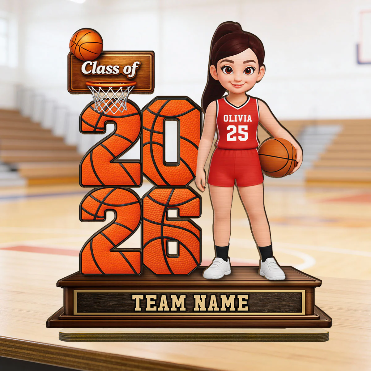 Basketball Senior Class Of 2026 2027 - Personalized 2-Layered Wooden Plaque - Graduation Gift For Son, Daughter
