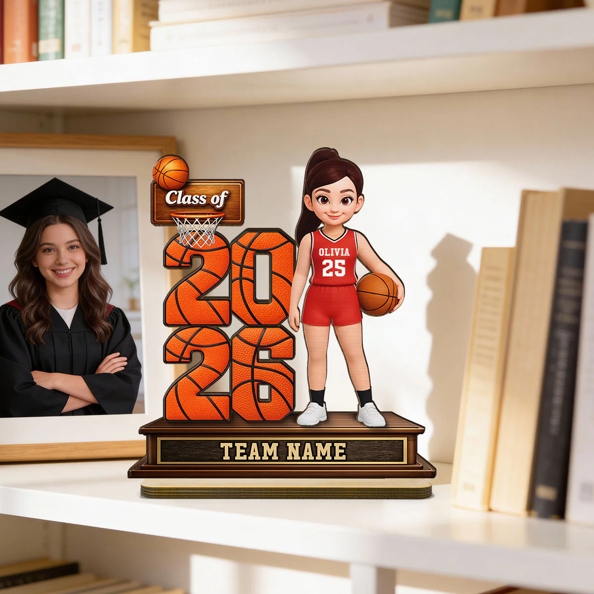 Basketball Senior Class Of 2026 2027 - Personalized 2-Layered Wooden Plaque - Graduation Gift For Son, Daughter - Image 12