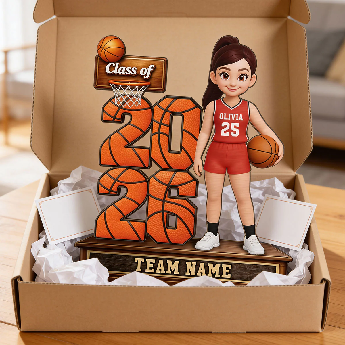 Basketball Senior Class Of 2026 2027 - Personalized 2-Layered Wooden Plaque - Graduation Gift For Son, Daughter - Image 14