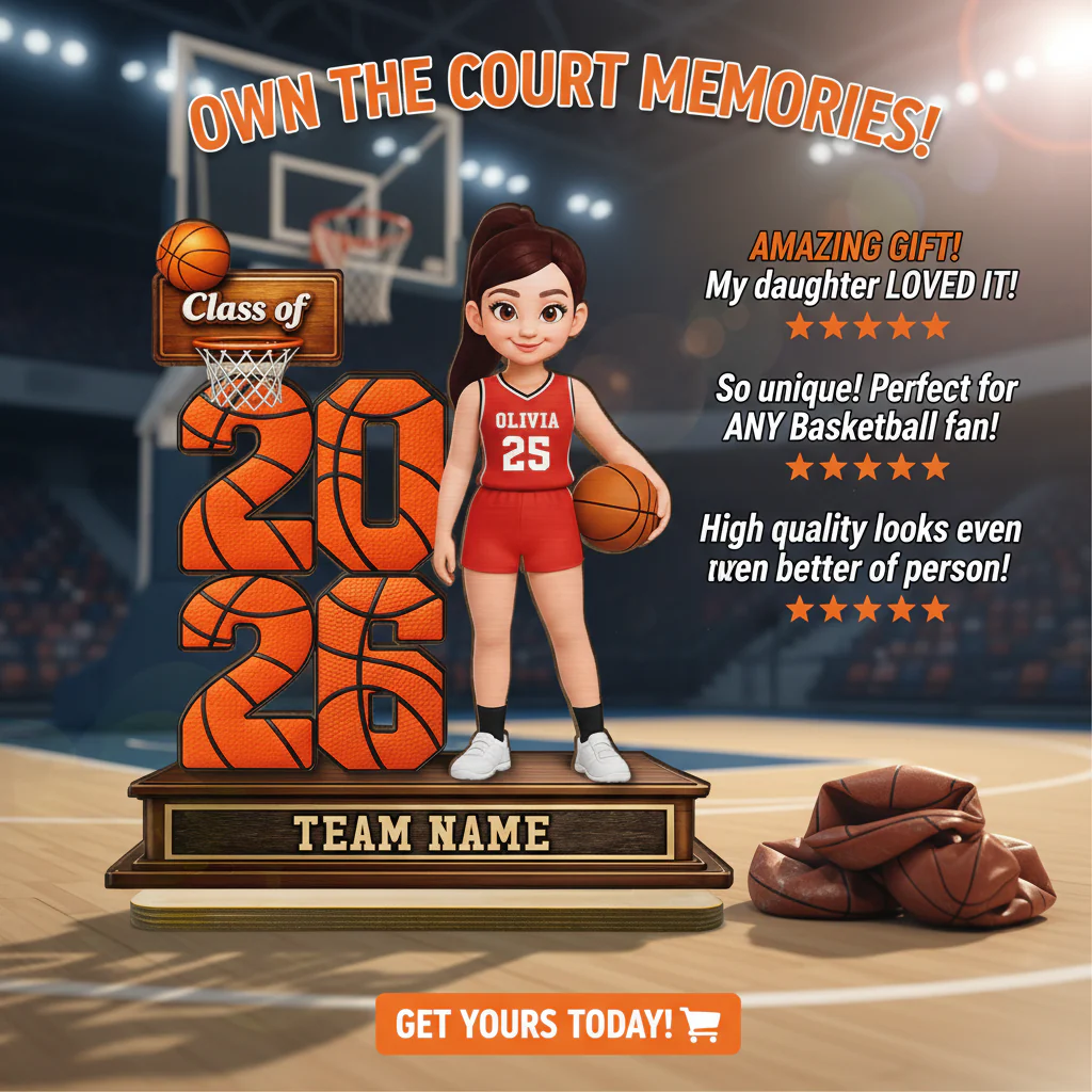 Basketball Senior Class Of 2026 2027 - Personalized 2-Layered Wooden Plaque - Graduation Gift For Son, Daughter - Image 6