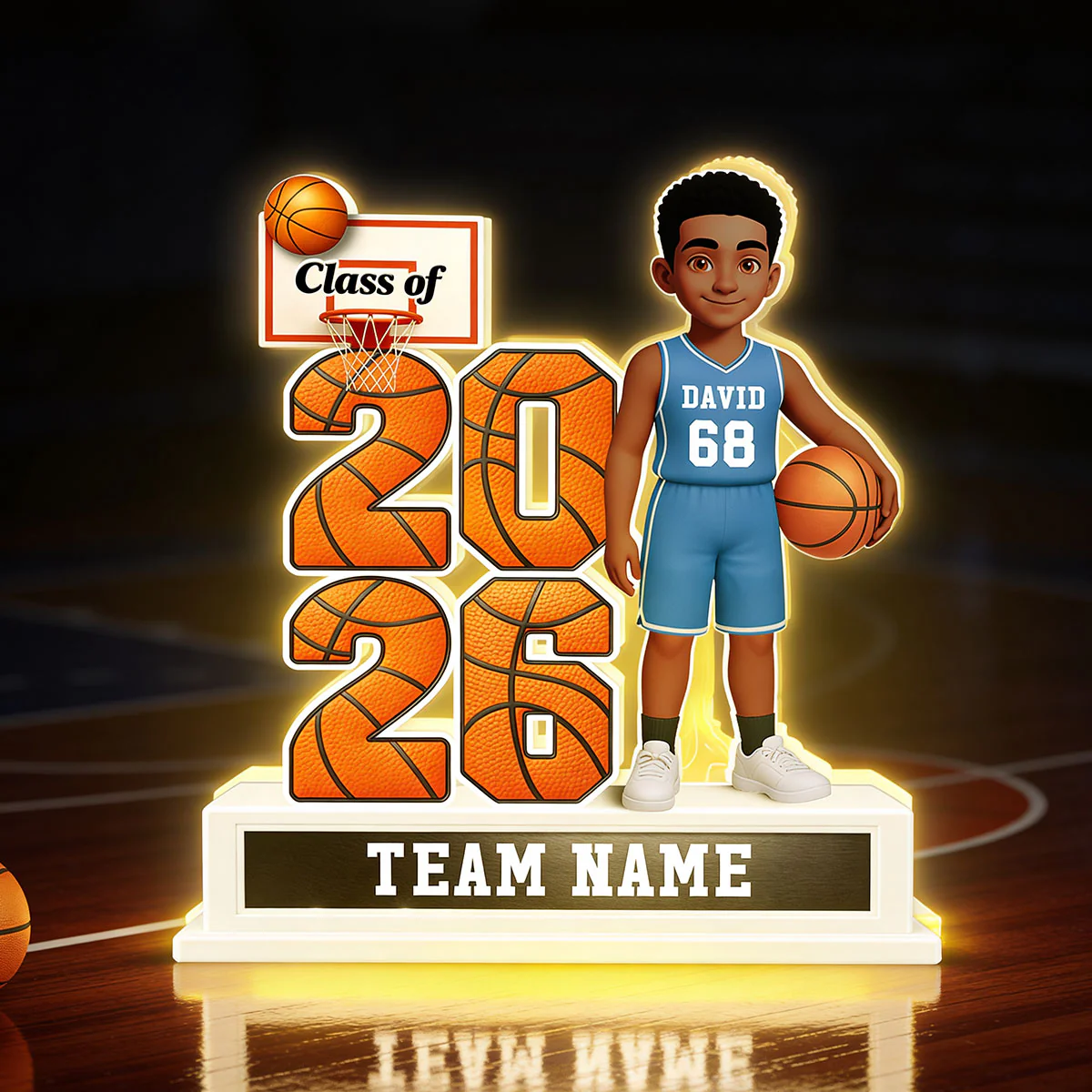 Basketball Senior Class Of 2026 2027 - Personalized Light Box - Graduation Gift For Son, Daughter