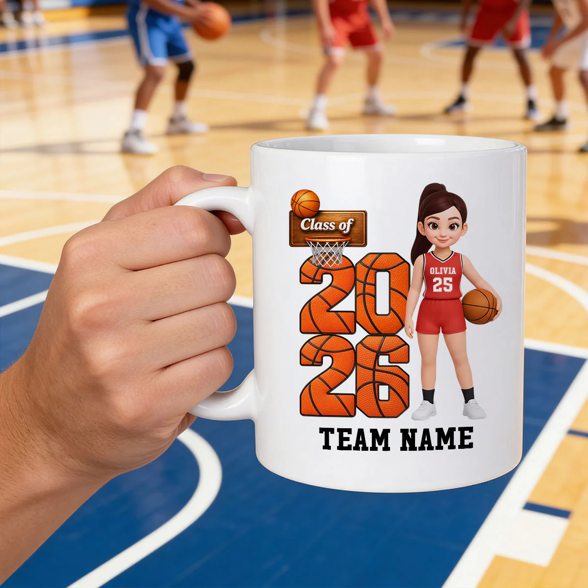 Basketball Senior Class Of 2026 2027 - Personalized Mug - Graduation Keepsake For Son, Daughter - Image 5