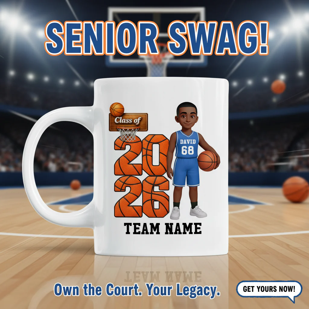 Basketball Senior Class Of 2026 2027 - Personalized Mug - Graduation Keepsake For Son, Daughter - Image 8