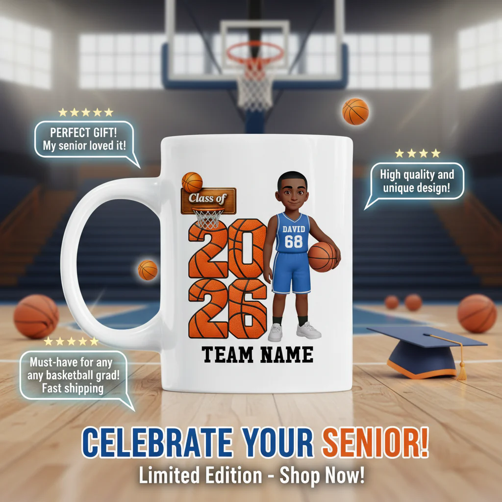 Basketball Senior Class Of 2026 2027 - Personalized Mug - Graduation Keepsake For Son, Daughter - Image 9