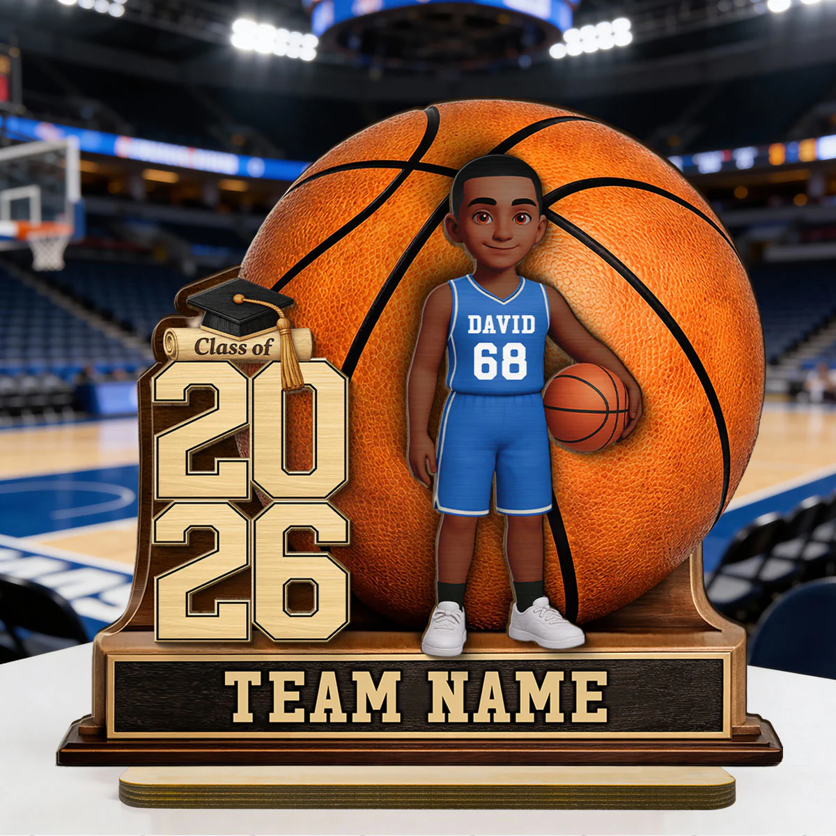 Basketball Senior Keepsake - Personalized 2-Layered Wooden Plaque - Graduation Gift For Son, Daughter - Image 12