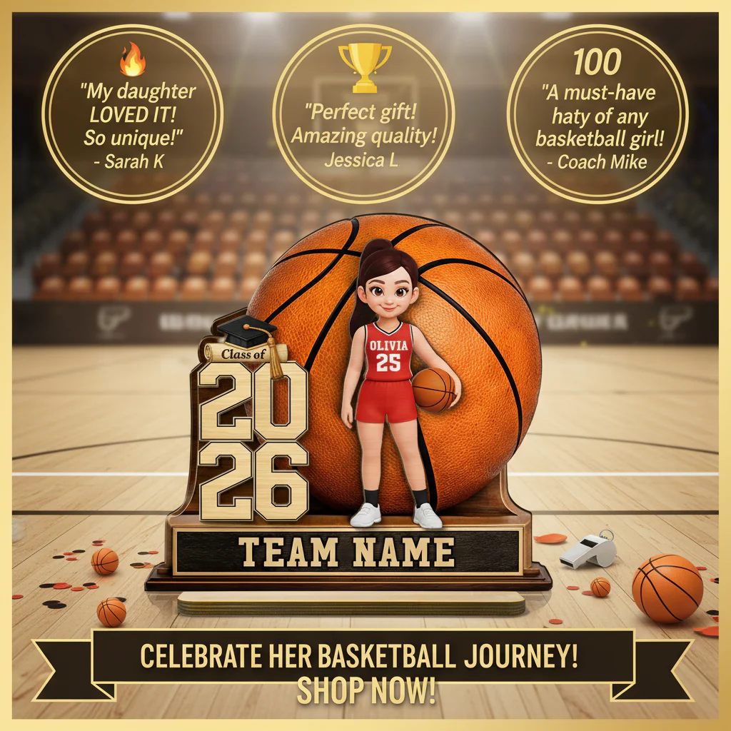 Basketball Senior Keepsake - Personalized 2-Layered Wooden Plaque - Graduation Gift For Son, Daughter - Image 13
