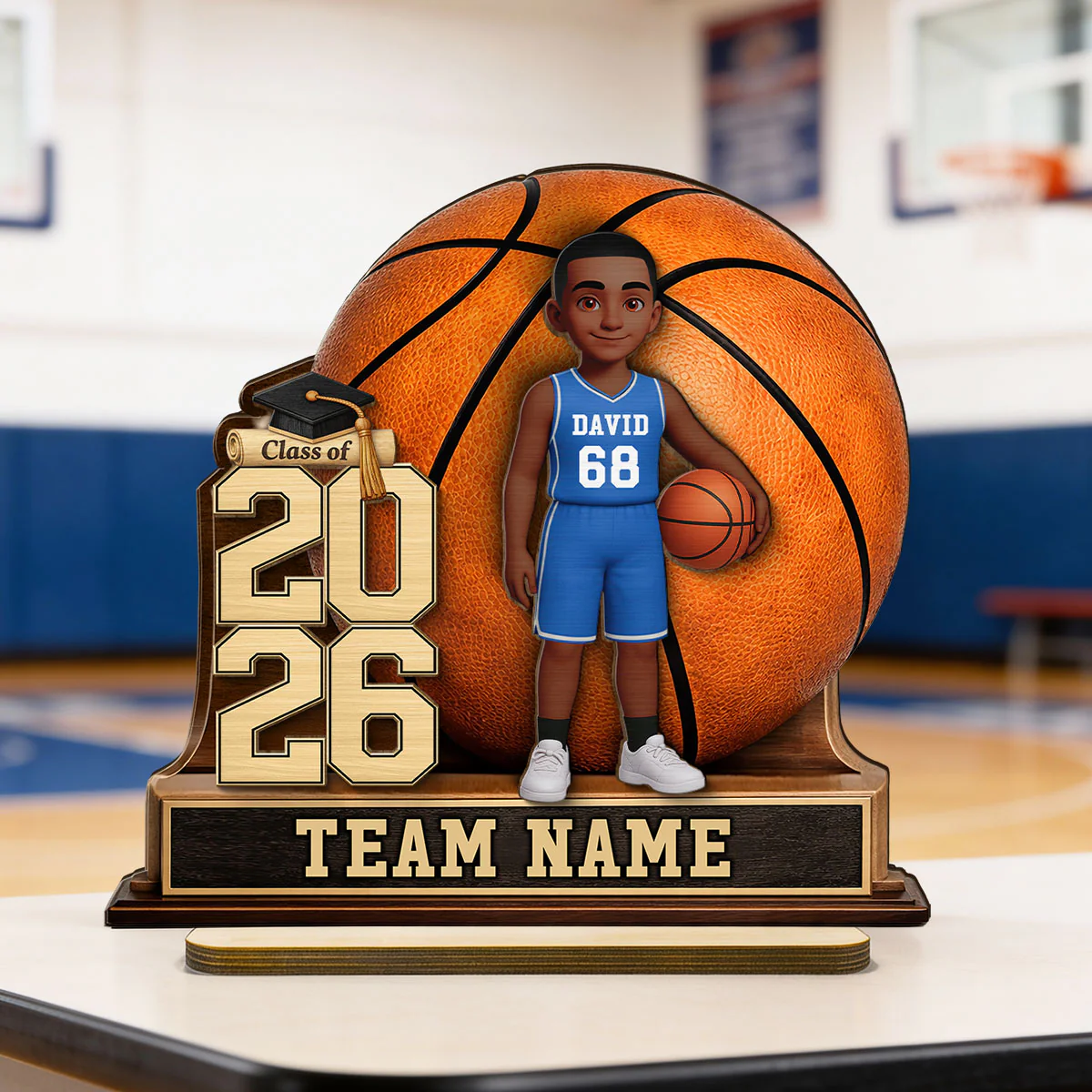 Basketball Senior Keepsake - Personalized 2-Layered Wooden Plaque - Graduation Gift For Son, Daughter - Image 9