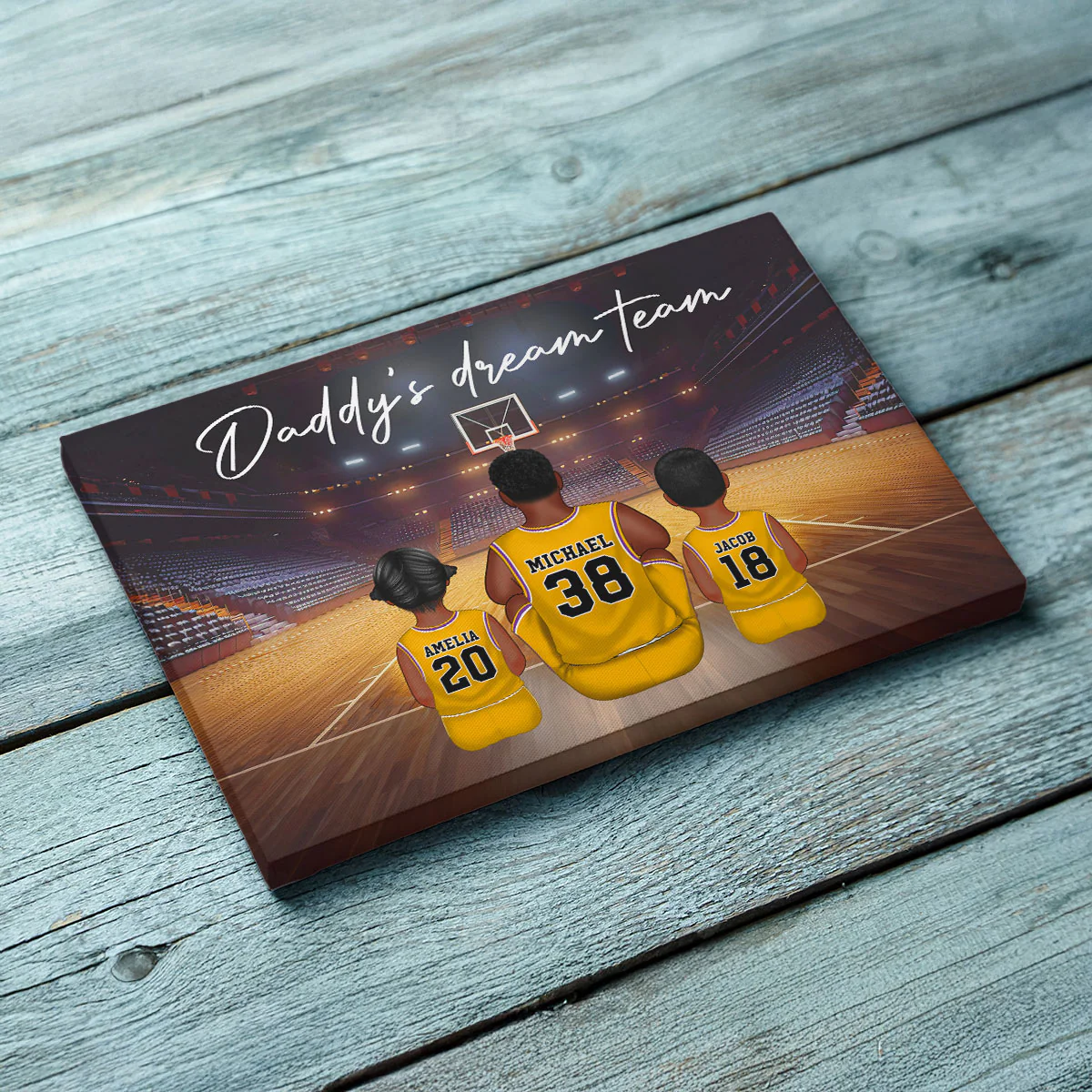 Basketball Team Personalized Family Canvas, Unique Father's Day Gift for Dad, Gift for Husband - Image 2