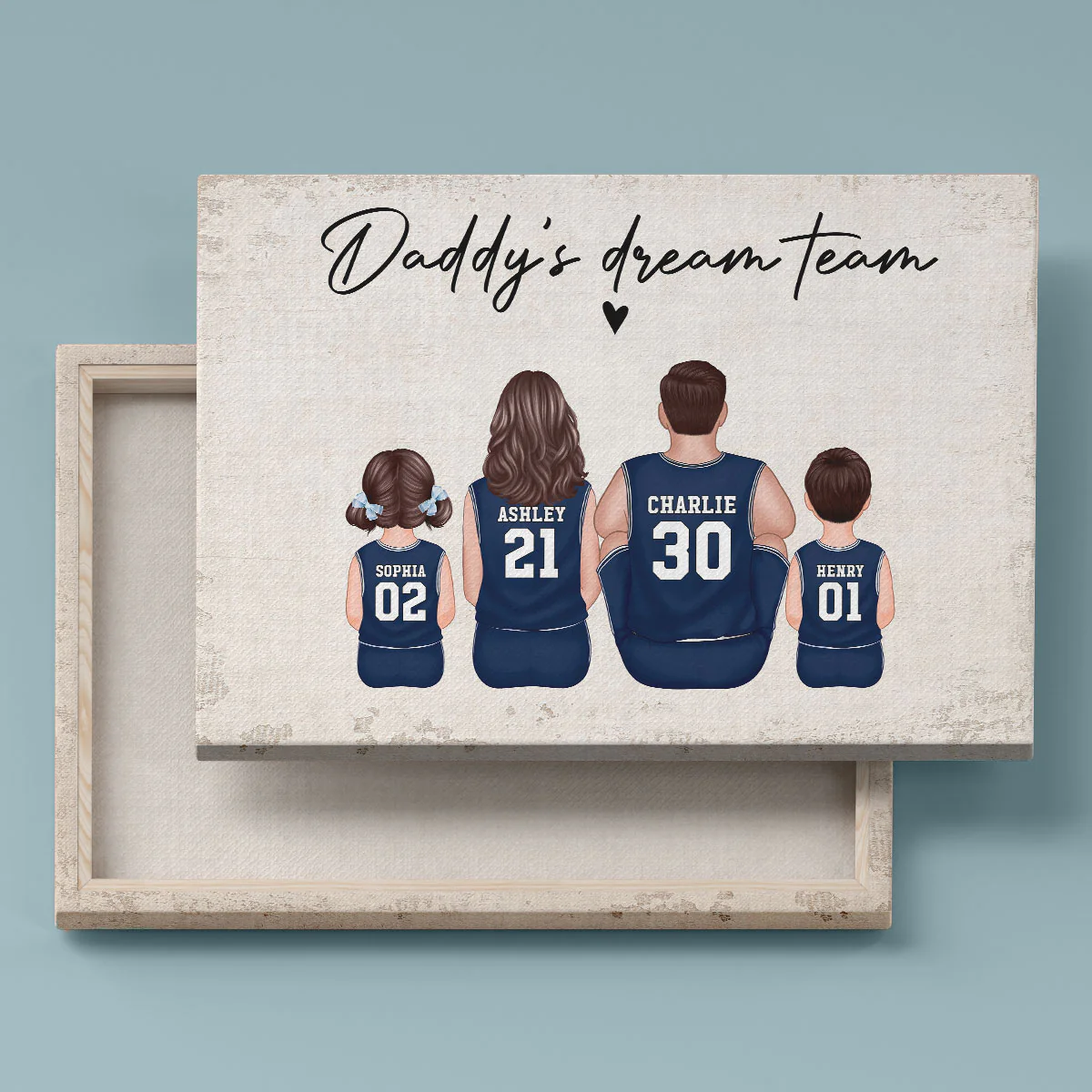 Basketball Team Personalized Family Canvas, Unique Father's Day Gift for Dad, Gift for Husband - Image 7