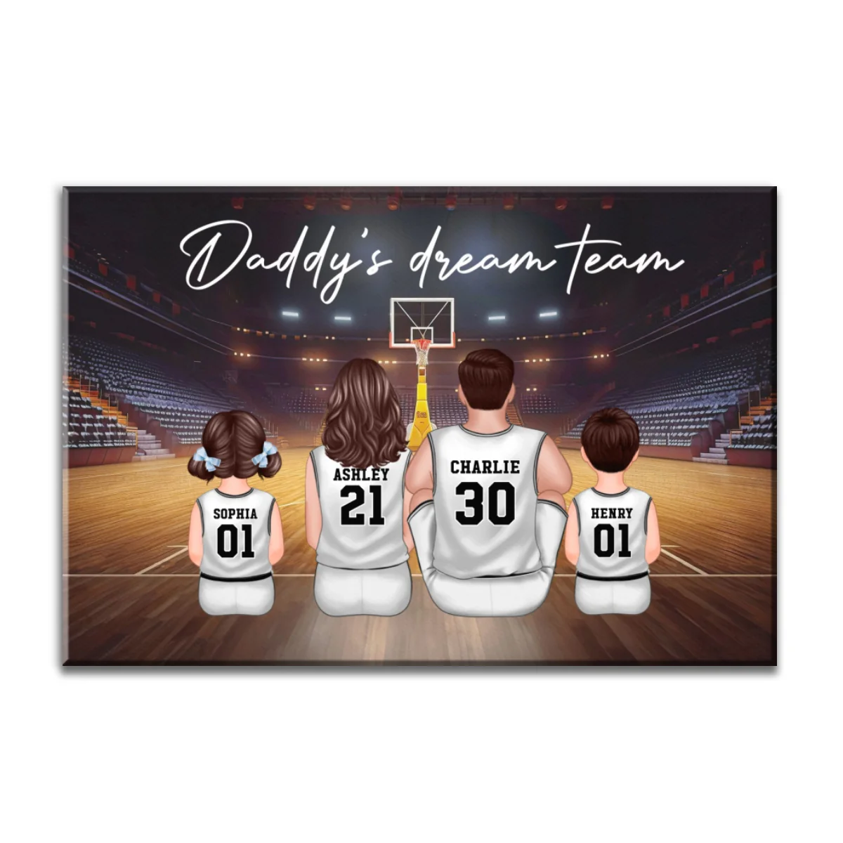 Basketball Team Personalized Family Canvas, Unique Father's Day Gift for Dad, Gift for Husband - Image 8