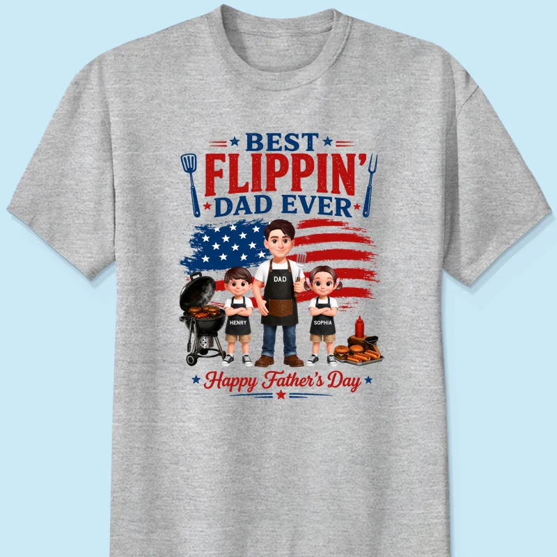 BBQ Best Flippin' Dad Ever Nation Flag - Personalized Shirt - Father's Day Gift For Dad, Husband - Image 10