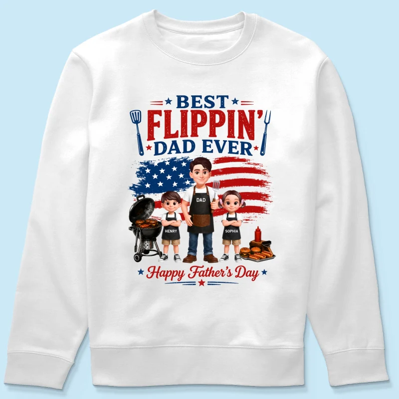 BBQ Best Flippin' Dad Ever Nation Flag - Personalized Shirt - Father's Day Gift For Dad, Husband - Image 16