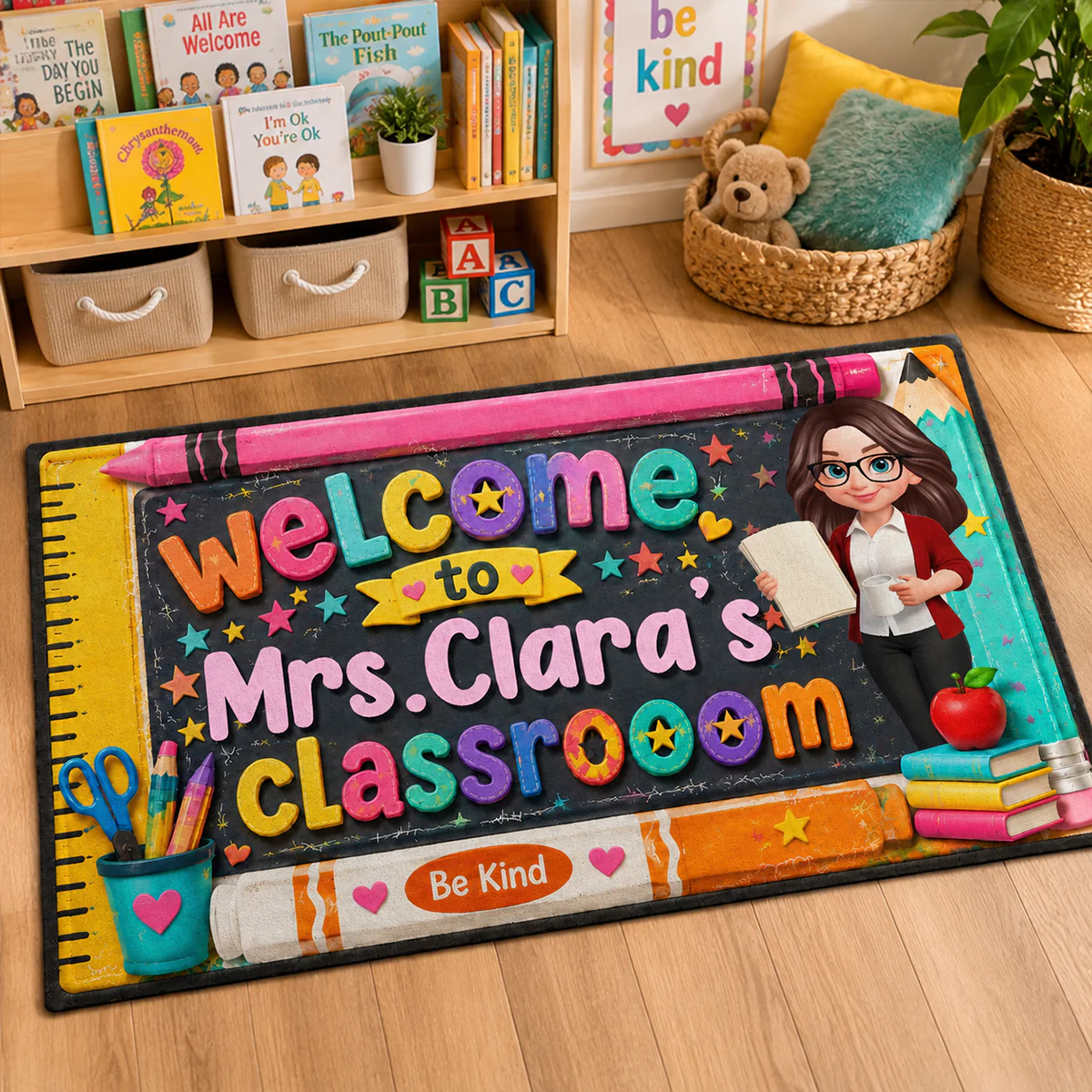 Be Kind Warm Welcome Teacher - Personalized Doormat - Back To School Gift For Teacher, Classroom Decor - Image 4