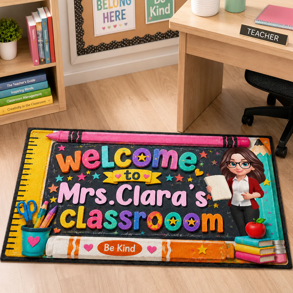 Be Kind Warm Welcome Teacher - Personalized Doormat - Back To School Gift For Teacher, Classroom Decor - Image 5