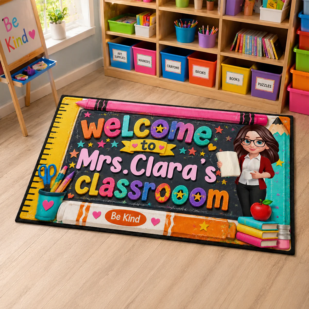 Be Kind Warm Welcome Teacher - Personalized Doormat - Back To School Gift For Teacher, Classroom Decor - Image 6