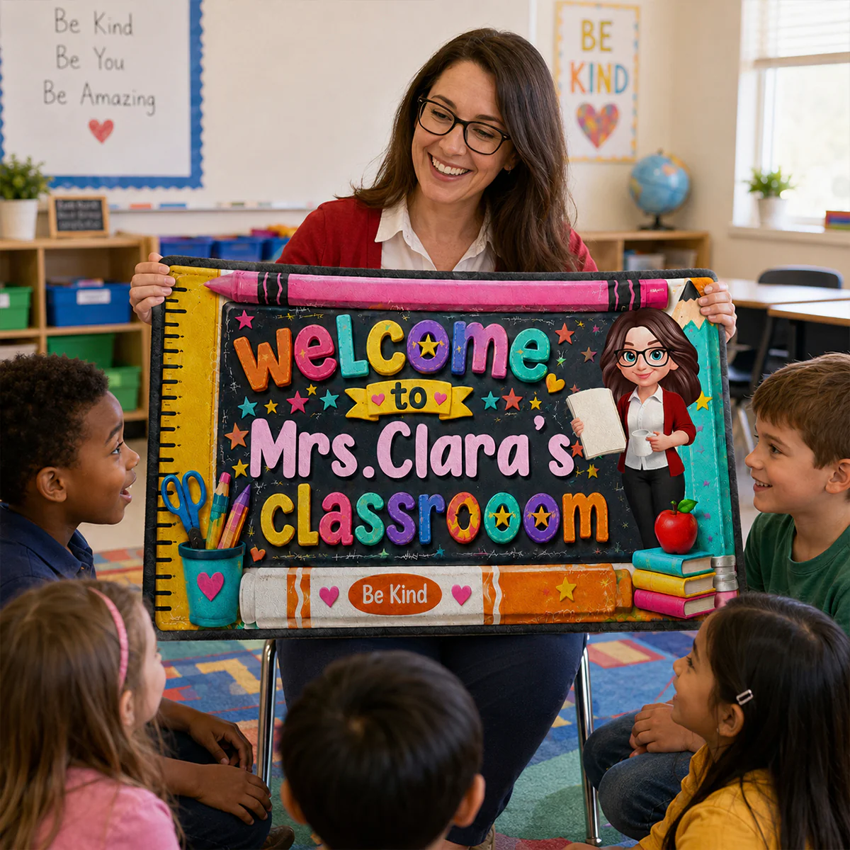 Be Kind Warm Welcome Teacher - Personalized Doormat - Back To School Gift For Teacher, Classroom Decor - Image 7