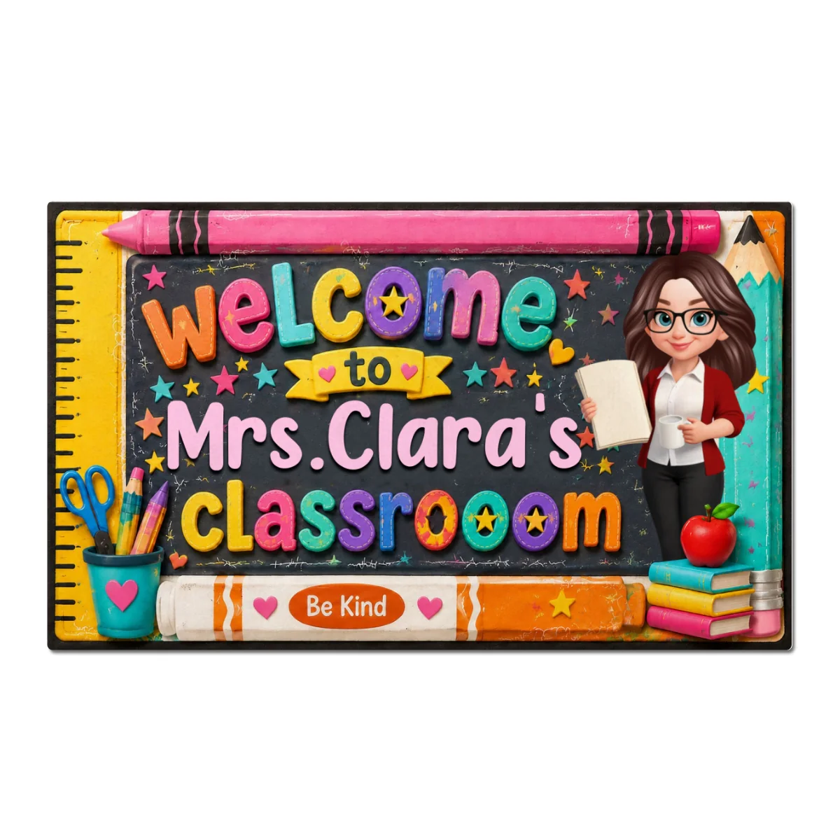 Be Kind Warm Welcome Teacher - Personalized Doormat - Back To School Gift For Teacher, Classroom Decor - Image 9