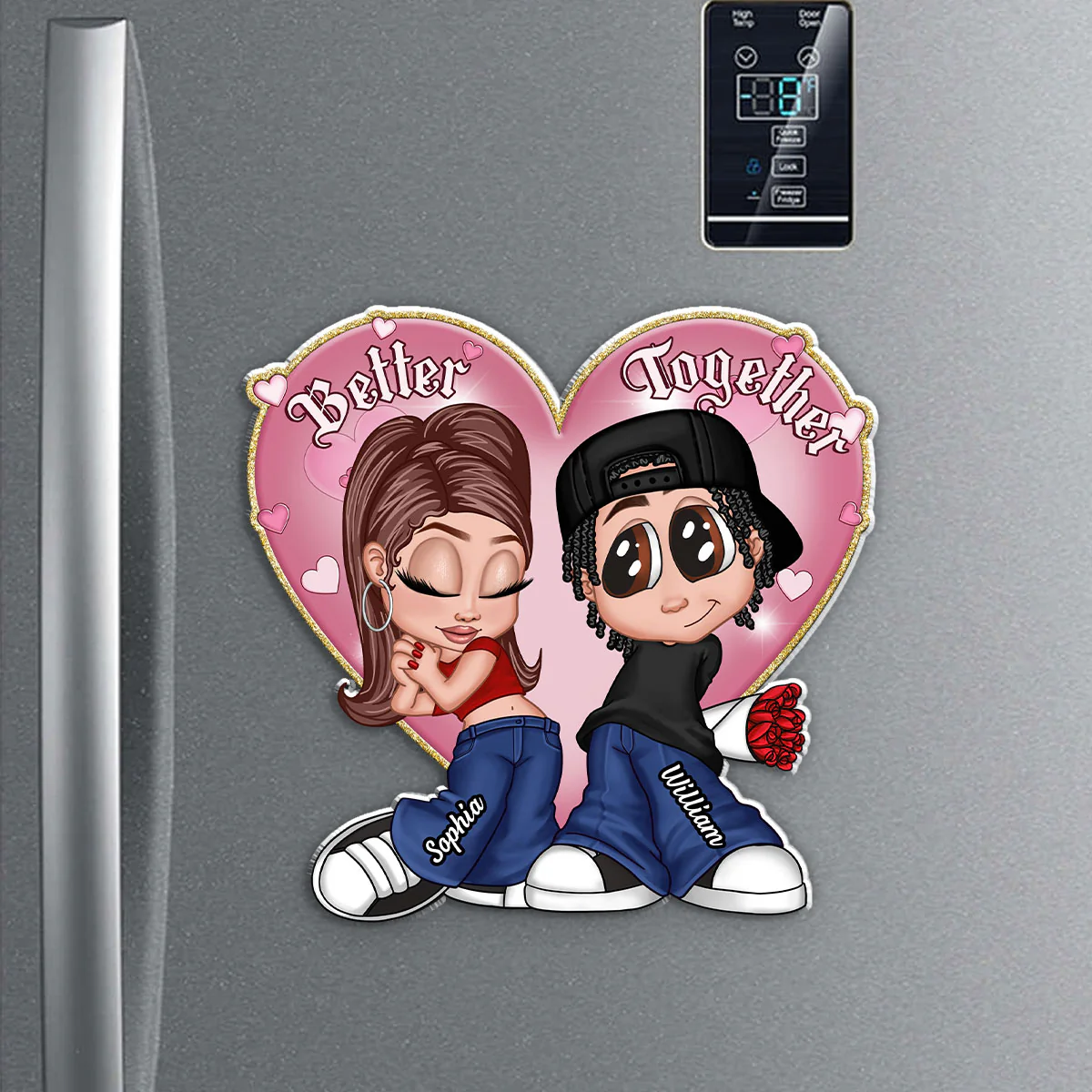 Be Mine Y2K Chicano Style Couple  Gift For Her For Him Personalized Acrylic Fridge Magnet